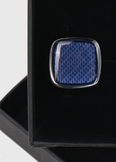 Zilas vīriešu aproču pogas - back