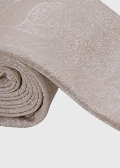 Bēša vīriešu kaklasaite ar rakstu  - back