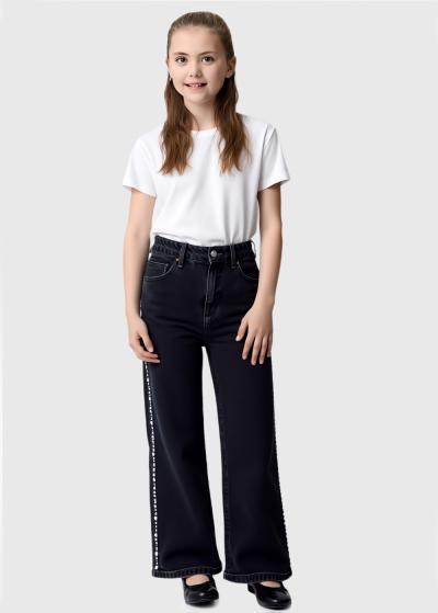 Rue tumši pelēki džinsi ar pērlēm - back