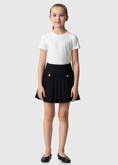 Rika melni gofrēti svārki  - back