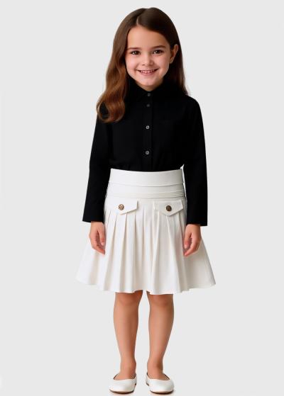 Rika balti gofrēti svārki  - back