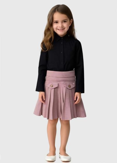 Rika rozā gofrēti svārki  - back