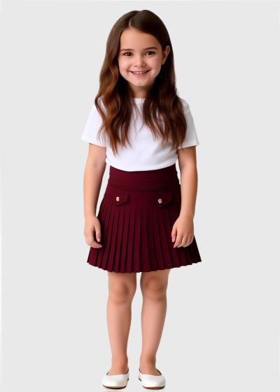 Rika bordo gofrēti svārki  - back