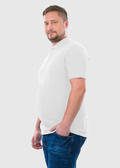 Berkant Lielo Izmēru balts polo krekls - back