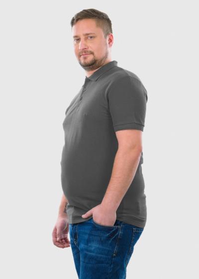 Berkant Lielo Izmēru pelēks polo krekls - back