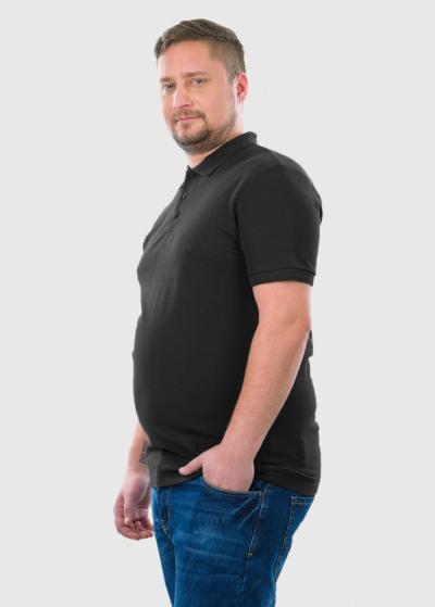 Berkant Lielo Izmēru melns polo krekls - back