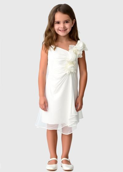 Korra balta kleita ar dekoratīvu topu  - back