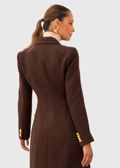 Nana brūns pieguļošais mētelis  - back