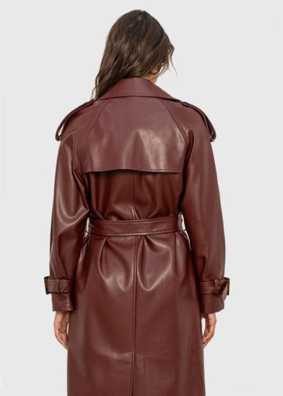 Nesrin bordo garais mētelis ar jostu - back