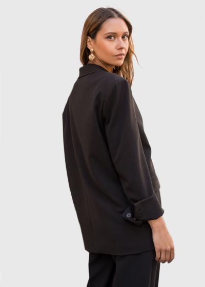 Samara melna brīva piegriezuma žakete - back