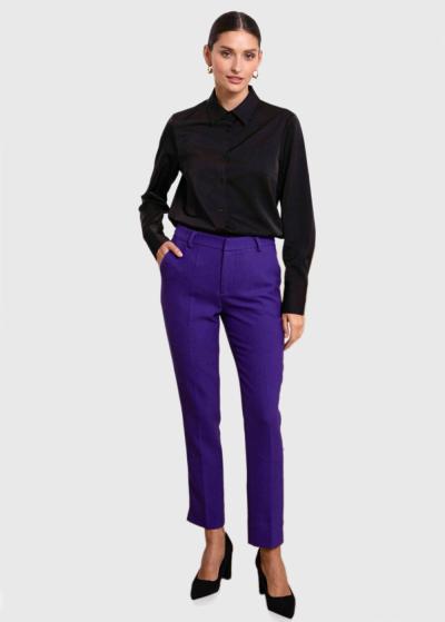 Nuna melna blūze ar garām piedurknēm - back