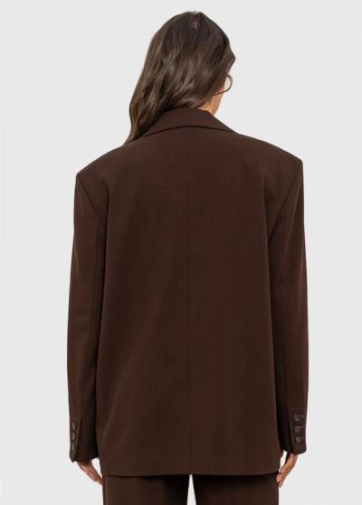 Samara tumši brūna brīva piegriezuma žakete - back