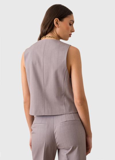 Aira pelēka svītraina veste - back