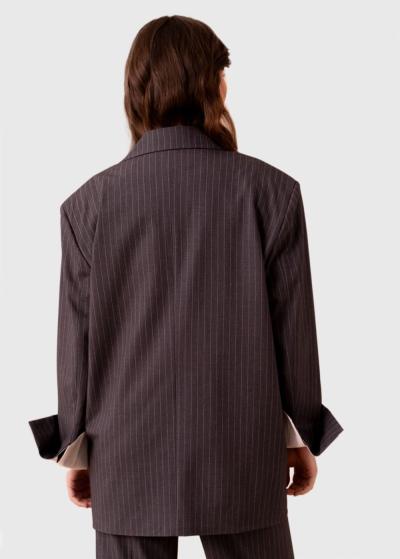 Azalea tumši pelēka strīpaina žakete - back