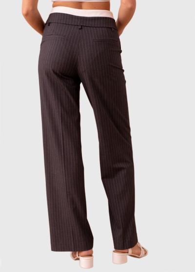 Azalea tumši pelēkas strīpainas bikses - back