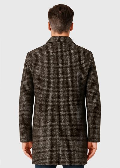 Narayan tumši brūns vīriešu mētelis - back