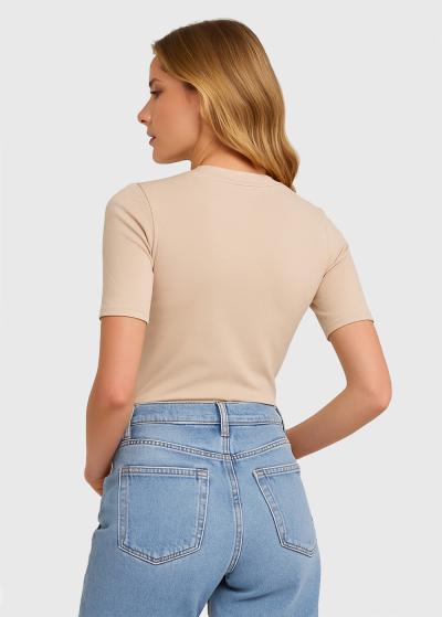 Tilla gaiši bēšs sieviešu t-krekls - back