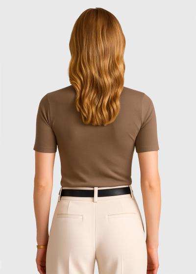 Tilla bēšs sieviešu t-krekls - back