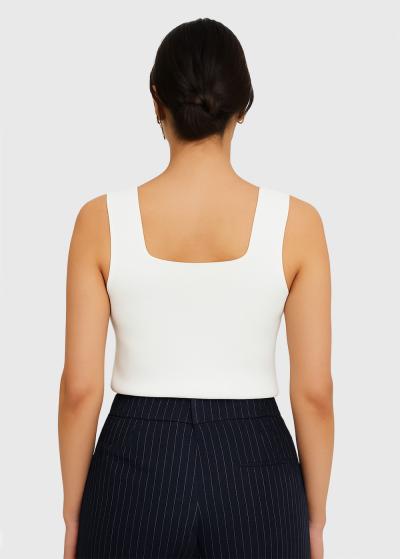 Tristessa balts tops ar kvadtrātveida izgriezumu  - back