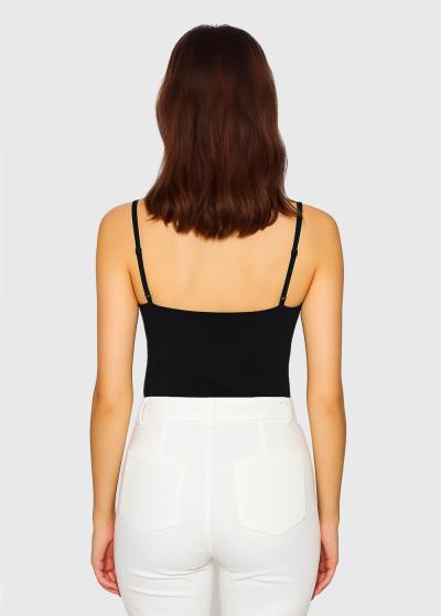 Tyrell melns tops ar šaurām lencītēm - back
