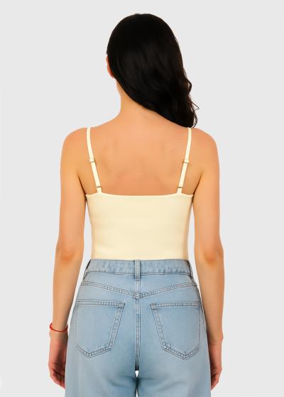 Tyrell gaiši bēšs tops ar šaurām lencītēm - back