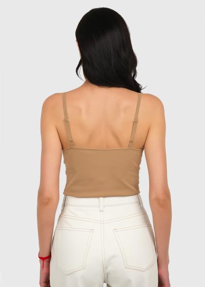 Tyrell bēšs tops ar šaurām lencītēm - back