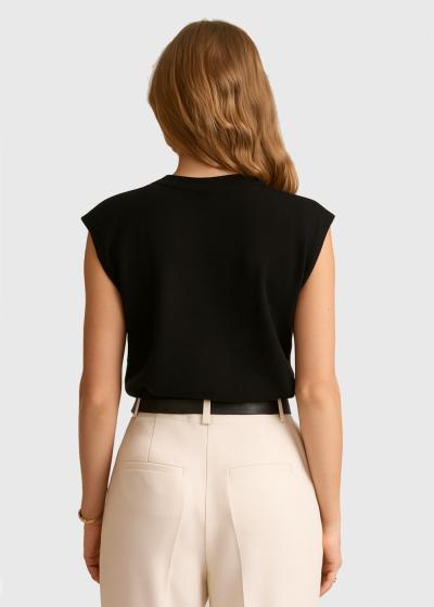 Teri melns adīts t-krekls - back