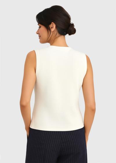 Sarabi balta veste ar kabatām - back