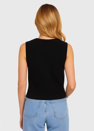 Sarabi melna veste ar kabatām - back