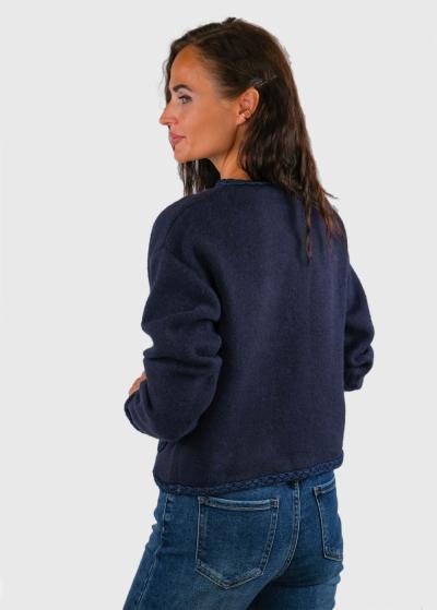 Zalina tumši zils kardigans ar kabatām - back