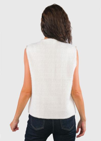 Zelena balta veste ar pogām - back