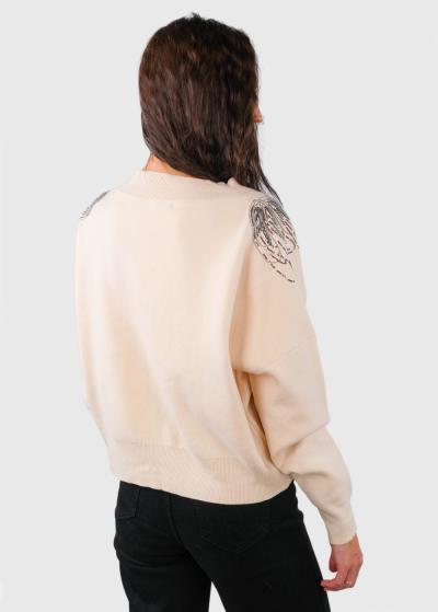 Zilli bēšs sieviešu kardigans - back