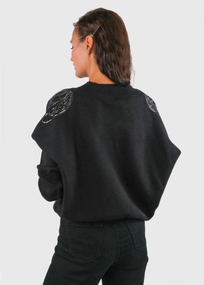 Zilli melns sieviešu kardigans - back