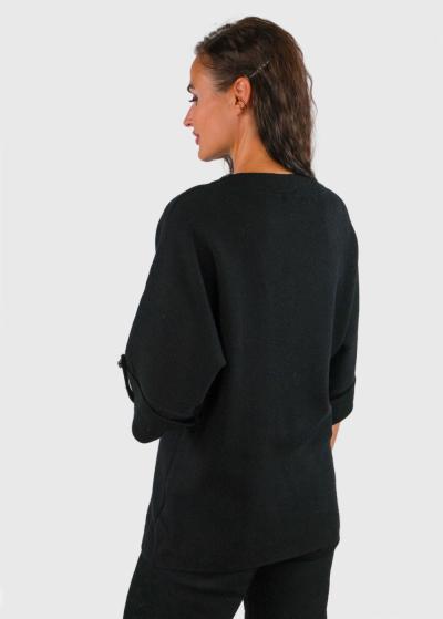 Zelinda melns sieviešu džemperis - back