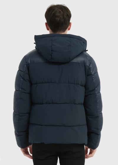 Terry tumši zila jaka ar kapuci - back