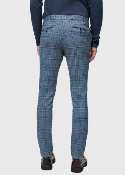 Tian zilas vīriešu rūtainas bikses - back