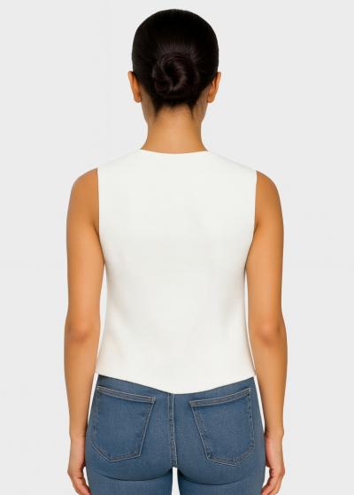 Amelia balta veste ar pogu - back