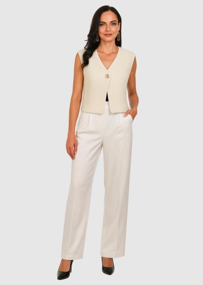 Sonia bēša sieviešu veste ar pogu - back