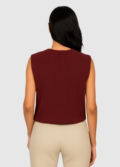 Sonia bordo sieviešu veste ar pogu - back