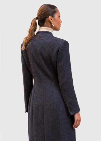 Lela tumši zils pieguļošais mētelis  - back