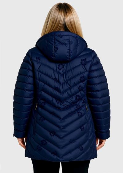 Lil Lielo izmēru tumši zila jaka ar rakstu  - back