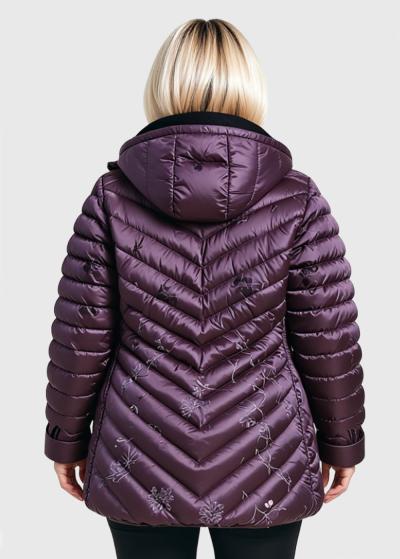 Lil Lielo izmēru violeta jaka ar rakstu  - back