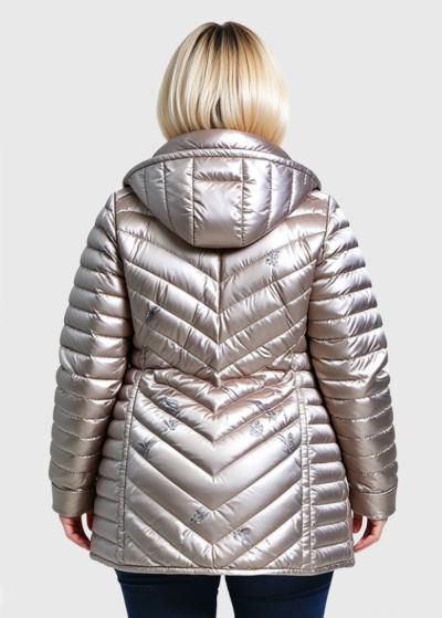 Lil Lielo izmēru bēša jaka ar rakstu  - back