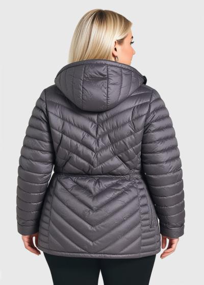 Lil Lielo izmēru pelēka jaka ar rakstu  - back