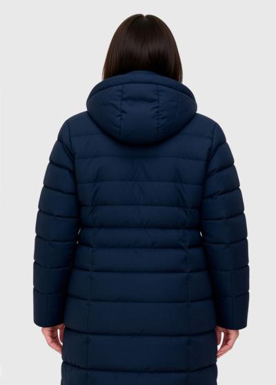 Lucetta Lielo izmēru tumši zila jaka ar kapuci - back