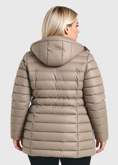 Lydia Lielo izmēru bēša īsa jaka - back