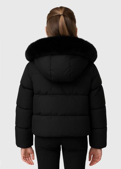 Luna melna jaka ar kapuci - back