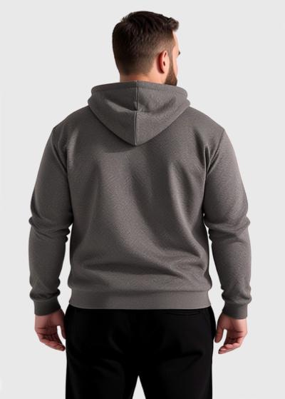 Carmelo Lielo izmēru pelēka džemperis ar rāvējslēdzi - back