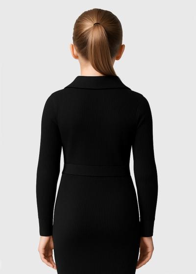 Luciana melna kleita ar kabatām - back