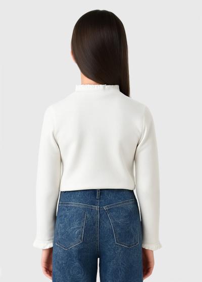 Lotus balts džemperis ar pogām - back